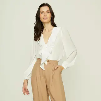 APOLOGY - Blusa Mujer Manga larga globo