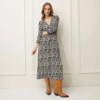 BASEMENT - Vestido Mujer Medio Casual con Estampado