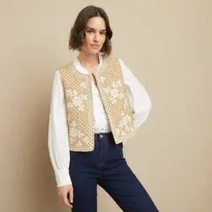 UNIVERSITY CLUB - Chaleco Mujer Con bordado de Algodón