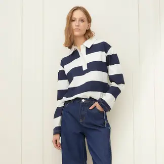 BASEMENT - Blusa Mujer de Rayas Manga larga de Algodón