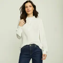 APOLOGY - Blusa Mujer con Bordado Manga larga globo