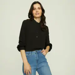APOLOGY - Blusa Mujer con Bordado Manga larga globo