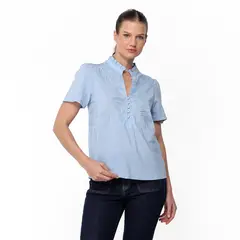 APOLOGY - Blusa Mujer Con Bordado Manga corta de Algodón