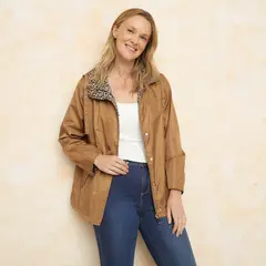 SOUTHLAND - Cortaviento Mujer Animal print Con capota