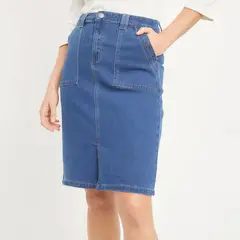 NEWPORT - Falda de jean Mini Mujer de Algodón