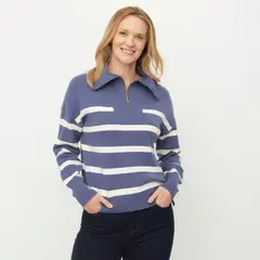NEWPORT - Saco Mujer de Rayas