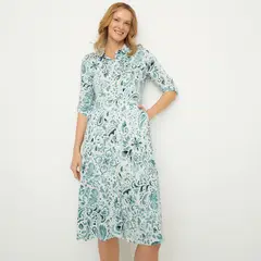 NEWPORT - Vestido Mujer Medio con Estampado Algodón