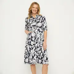 NEWPORT - Vestido Mujer Medio con Estampado Algodón