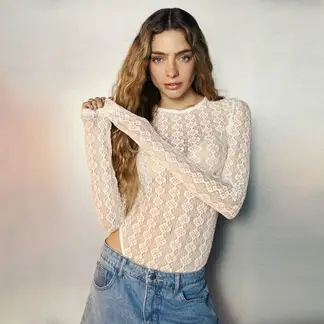 SYBILLA - Body Mujer con Encaje Manga larga