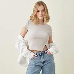 SYBILLA - Camiseta Mujer Manga corta de Algodón