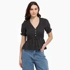 SYBILLA - Blusa Mujer Manga corta de Algodón