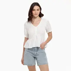SYBILLA - Blusa Mujer Manga corta de Algodón