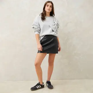 SYBILLA - Falda Mini Mujer Efecto cuero