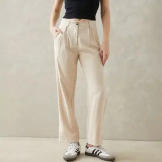 SYBILLA - Pantalón Recto Mujer Tiro alto