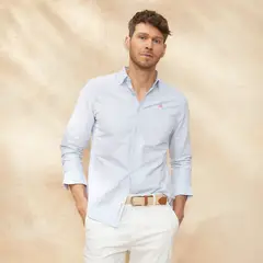 CASCAIS - Camisa Hombre de Rayas Manga larga de Algodón Cascais.