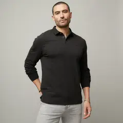 MOSSIMO - Camiseta polo Hombre Manga larga de Algodón