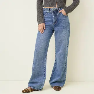 SYBILLA - Jean Wide leg Mujer Tiro medio