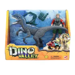 DINO VALLEY - Figuras de animales DINOSAURIO Y FIGURA DE ACCIÓN