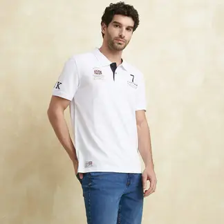 UNIVERSITY CLUB - Camiseta polo Hombre Manga corta con Estampado Regular fit de Algodón