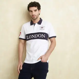 UNIVERSITY CLUB - Camiseta polo Hombre Manga corta con Estampado Regular fit de Algodón