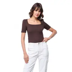 BASEMENT - Blusa Mujer Manga corta de Poliamida