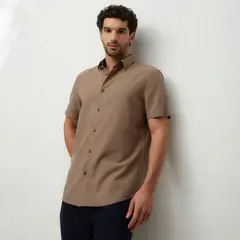 UNIVERSITY CLUB - Camisa Hombre Manga corta Recto de Algodón