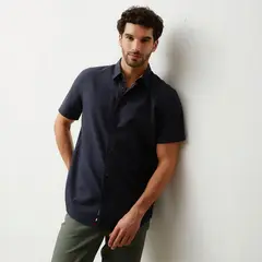 UNIVERSITY CLUB - Camisa Hombre Manga corta Recto de Algodón