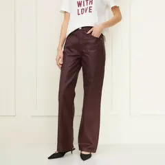 BASEMENT - Jean Wide leg Mujer Tiro medio de Algodón