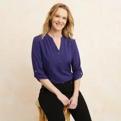 SOUTHLAND - Blusa Mujer Con aplique Manga 3/4