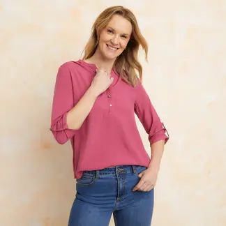 SOUTHLAND - Blusa Mujer Con aplique Manga 3/4