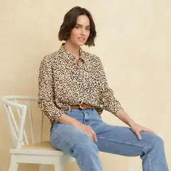 UNIVERSITY CLUB - Camisa Mujer Con Estampado Manga larga
