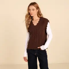 UNIVERSITY CLUB - Chaleco Mujer Tejido Slim fit