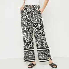 NEWPORT - Pantalón Palazzo Mujer Tiro alto con Estampado