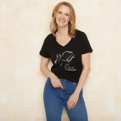 SOUTHLAND - Camiseta Mujer con Estampado Manga corta de Algodón