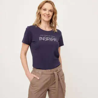 NEWPORT - Camiseta Mujer con Estampado Manga corta de Algodón