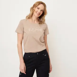 NEWPORT - Camiseta Mujer con Estampado Manga corta de Algodón