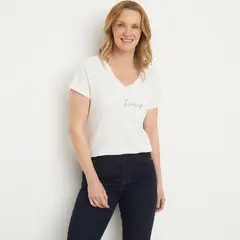 NEWPORT - Camiseta Mujer con Estampado Manga corta de Algodón