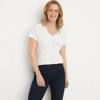 NEWPORT - Camiseta Mujer con Estampado Manga corta de Algodón