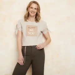 SOUTHLAND - Camiseta Mujer con Estampado Manga corta de Algodón