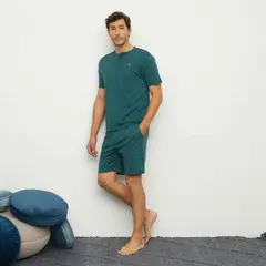 NEWPORT - Pijama Hombre Corto Manga corta con Puntos de Algodón