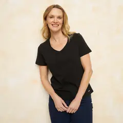 SOUTHLAND - Camiseta Mujer Con aplique Manga corta de Algodón