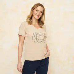SOUTHLAND - Camiseta Mujer Con aplique Manga corta de Algodón