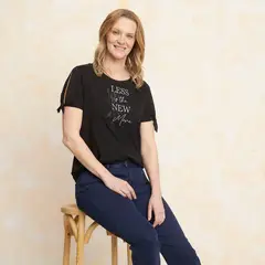 SOUTHLAND - Camiseta Mujer con Estampado Manga corta de Algodón