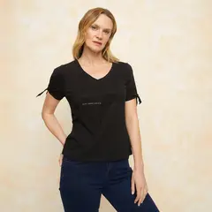 SOUTHLAND - Camiseta Mujer con Estampado Manga corta de Algodón