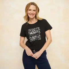 SOUTHLAND - Camiseta Mujer con Estampado Manga corta de Algodón