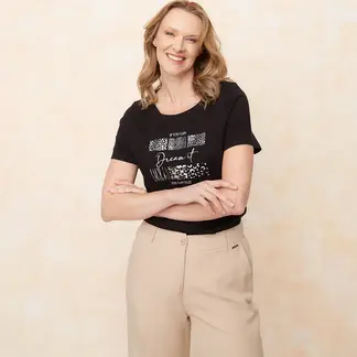 SOUTHLAND - Camiseta Mujer con Estampado Manga corta de Algodón