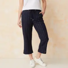 SOUTHLAND - Pantalón Recto Mujer Tiro medio de Lino