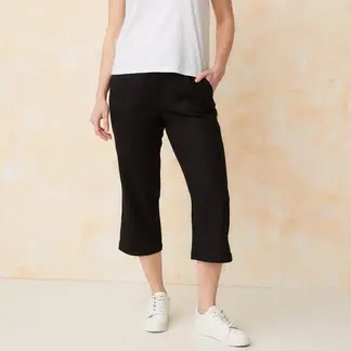 SOUTHLAND - Pantalón Recto Mujer Tiro medio de Lino