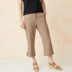 SOUTHLAND - Pantalón Recto Mujer Tiro medio de Lino