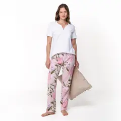 SOUTHLAND - Pijama completa con pantalón Mujer Largo Manga corta de Algodón